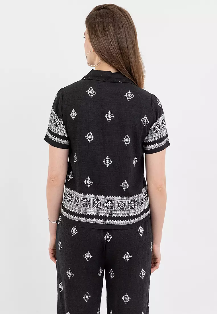 Alma Cenefa Print Button Down Filipiniana Shirt