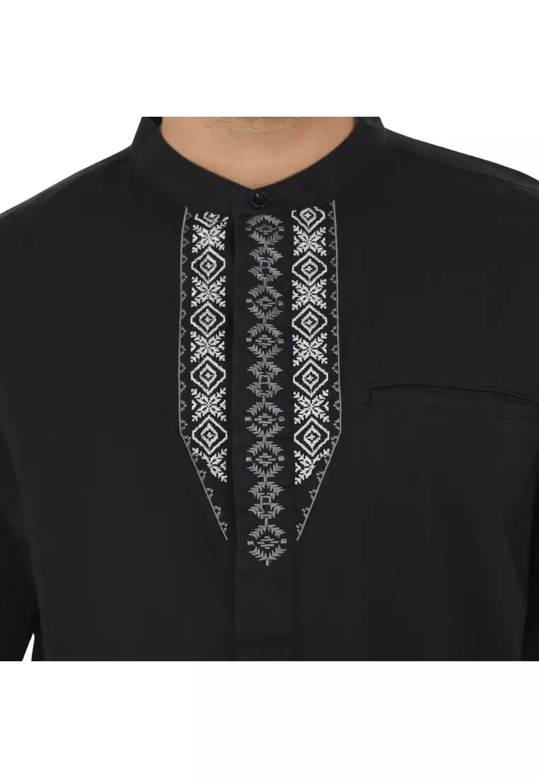 POLICE Kemeja Koko Border Regular Fit Pria