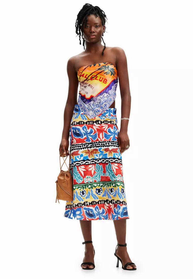 Stella Jean ethnic midi skirt 