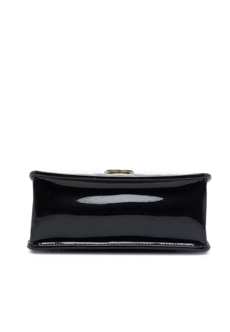 Pre-Loved Chanel Mini Quilted Patent Graphic Catch Flap