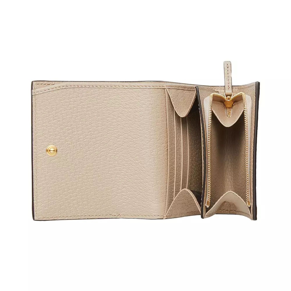 [4.4PRIL KEJUTAN HARGA] Ophidia GG Supreme Canvas Web Line Wallets Beige White