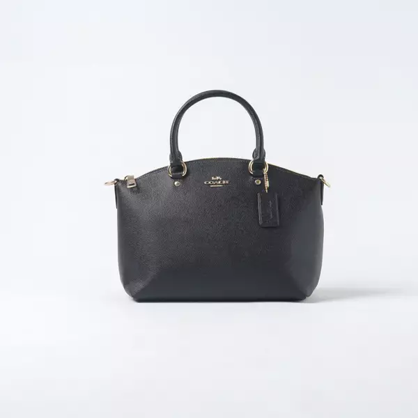 Tas COACH SADIE GHW BLACK GRAINED LEATHER SATCHEL BAG WITH LS 100% ORIGINAL