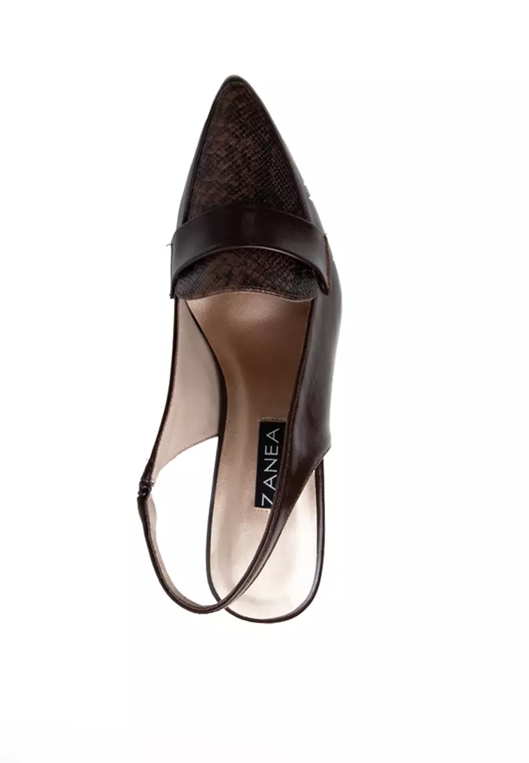 Buy Zanea Shoes Florrie Slingback Mules (Brown) 2025 Online | ZALORA ...
