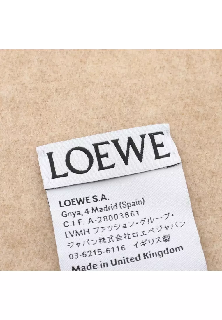 Pre-Loved LOEWE Anagram bicolor scarf Scarf wool cashmere beige ivory