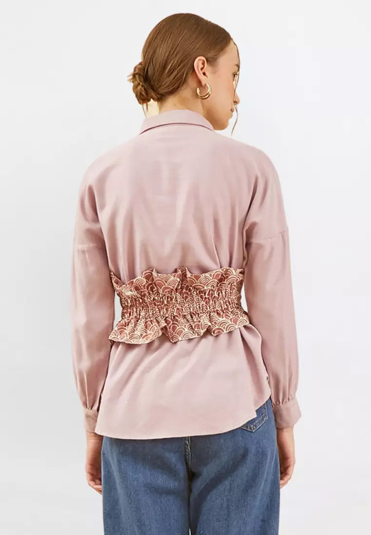 Blouse Basic Kainda Coral + Obi Batik