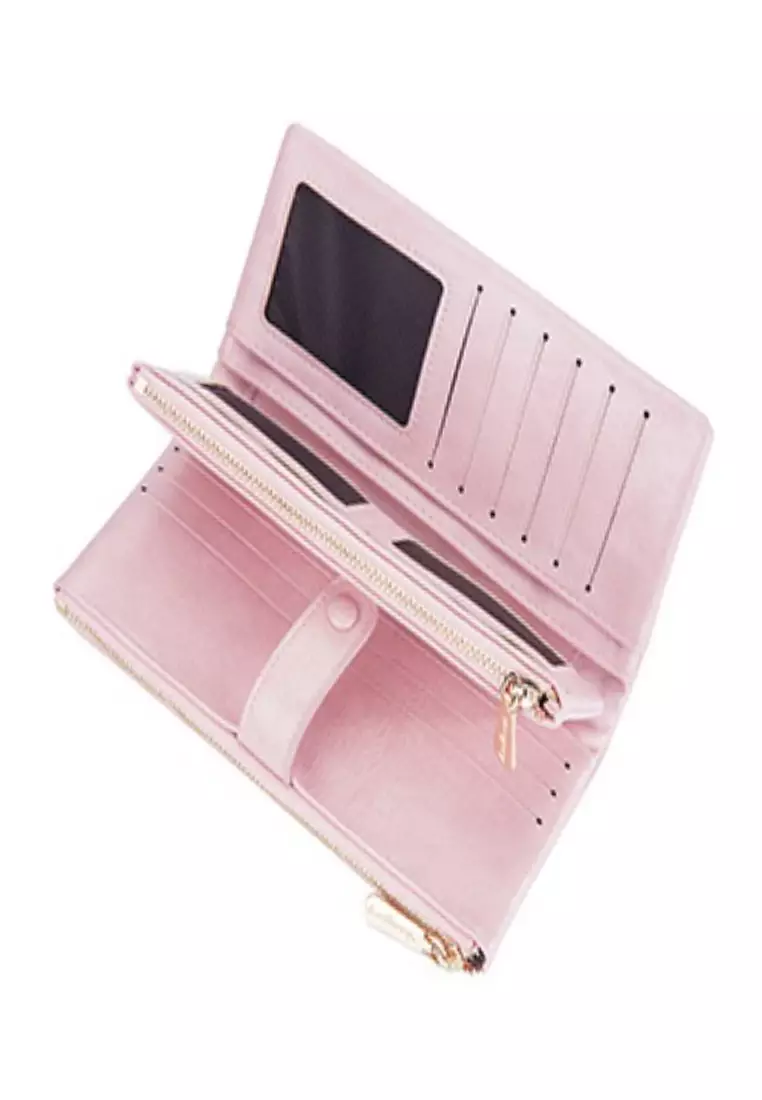 Dompet Wanita Panjang Motif Polos Bahan Kulit PU Leather Premium Quality ORIGINAL