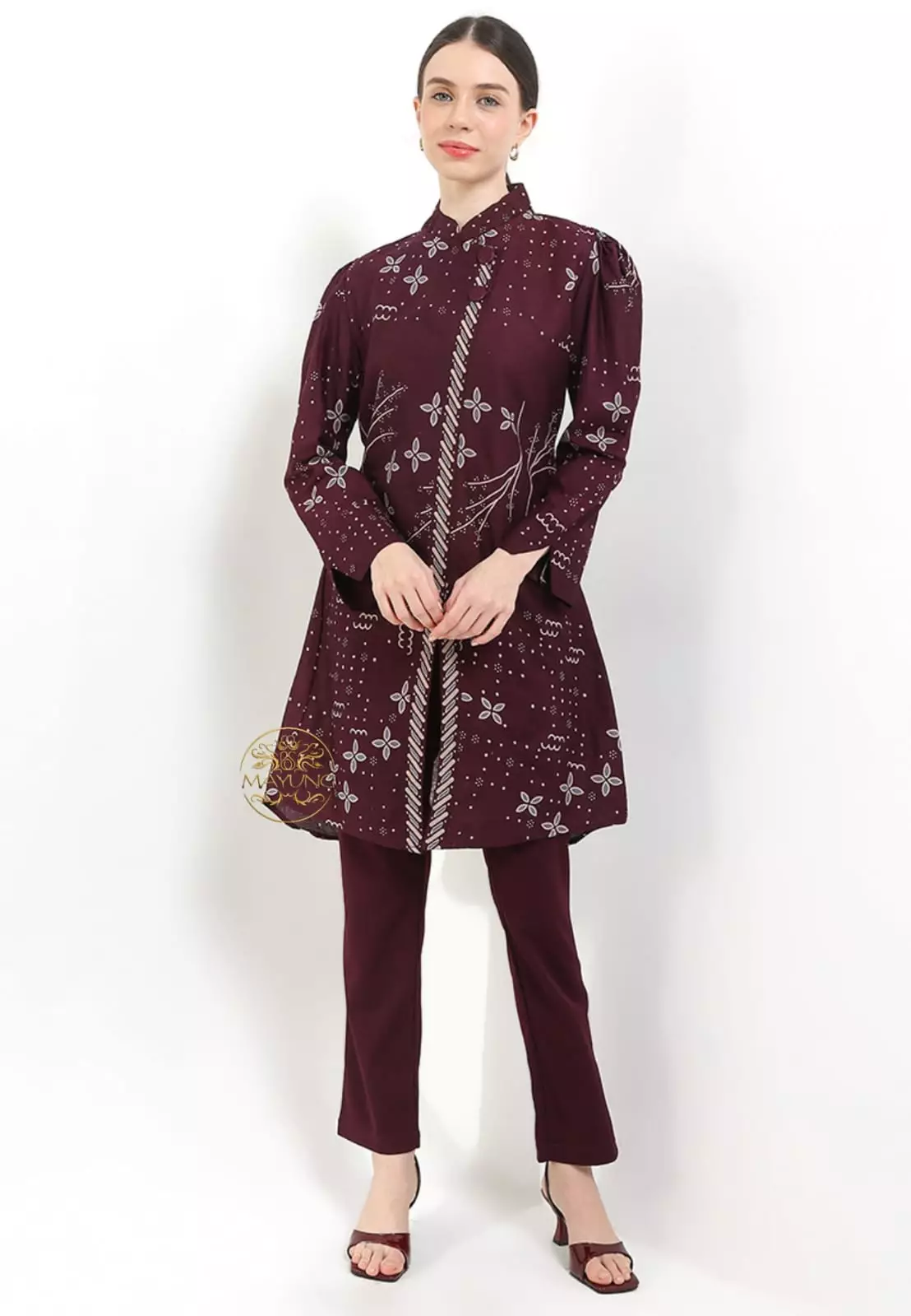 Tunik Batik Anjani Burgundy Premium NLN