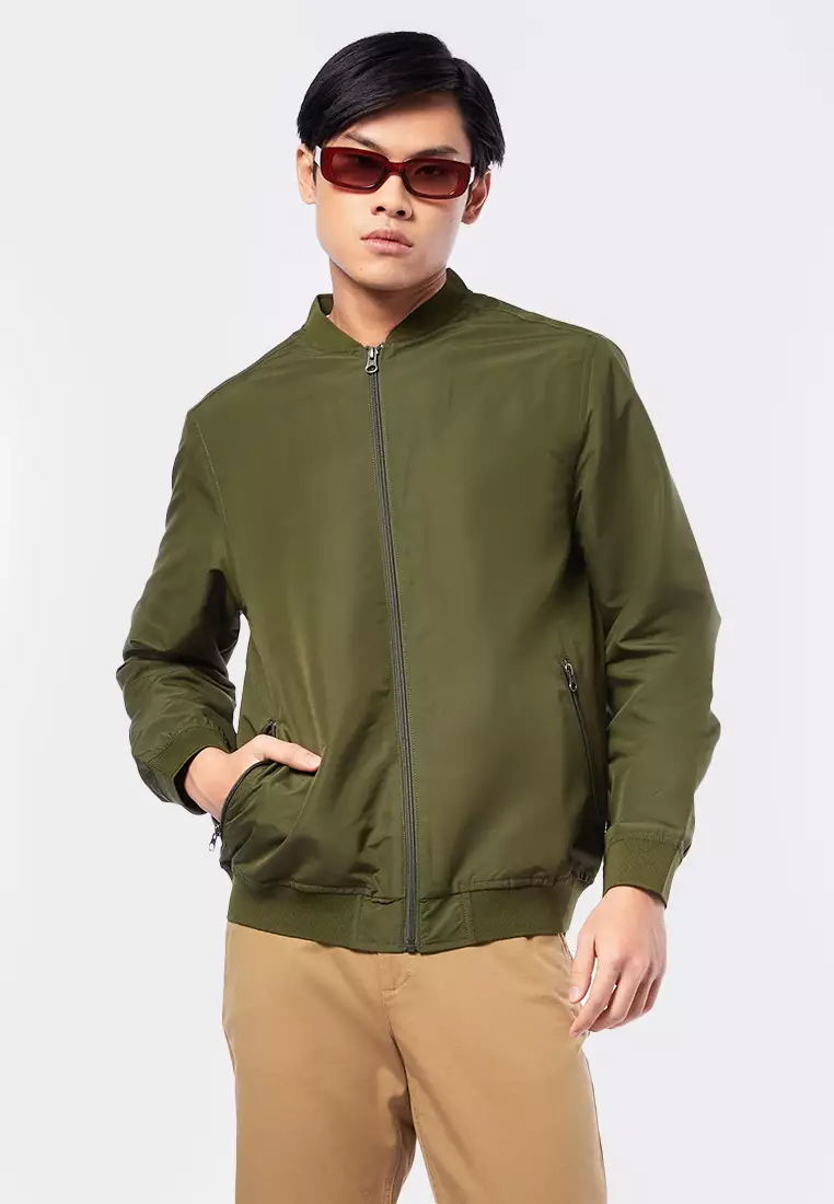 Jual Executive Slim Fit Nylon Bomber Jacket Original 2024 ZALORA