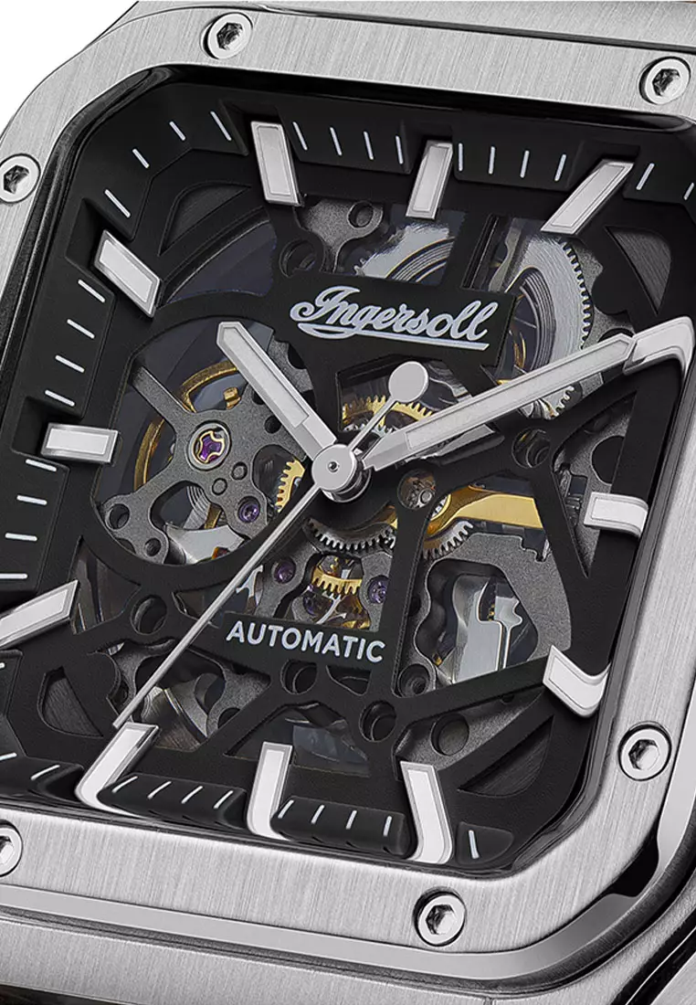 (FREE GIFT) Ingersoll The Ollie Brown Leather Analog Automatic Watch For Men INI14503 IC001GB-GWP