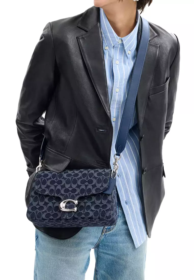 Soft Tabby Shoulder Bag In Signature Denim CAN00