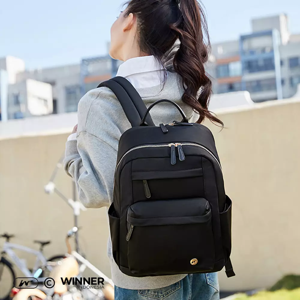 Tas Ransel Laptop 15,6 inch Oxford Anti-Air Backpack Korean Style (T14-011) - Warna Hitam 15,6 inch