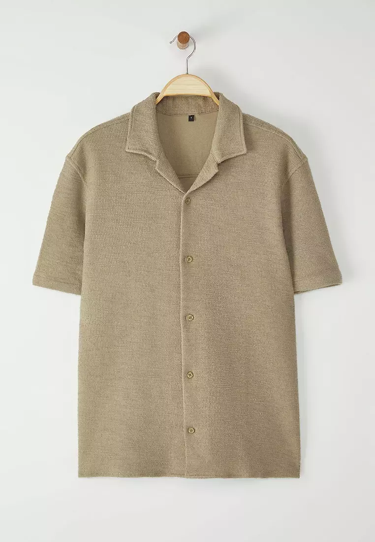Mink Regular Fit Textured Tough Fabric Men's Shirt TMNSS25GO00067
