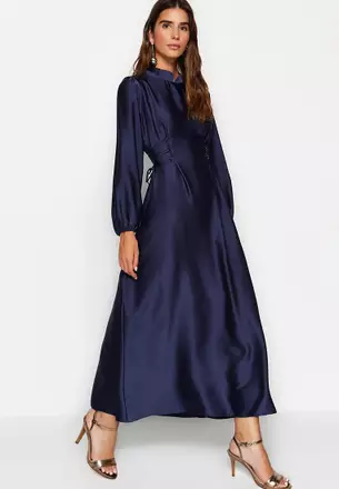 chinese dress ladies Nyla Linen Tie Maxi Dress main image 1