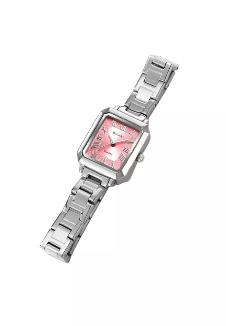 Jam Tangan Wanita Analog 2582 Tali Stainless ORIGINAL - Silver Pink