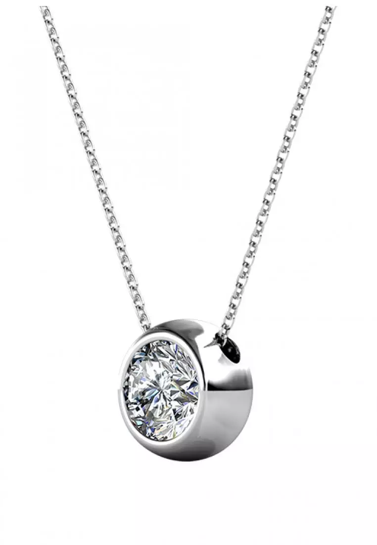 Birth Stone Moon Pendant April - Kalung Crystal Swarovski by Her Jewellery