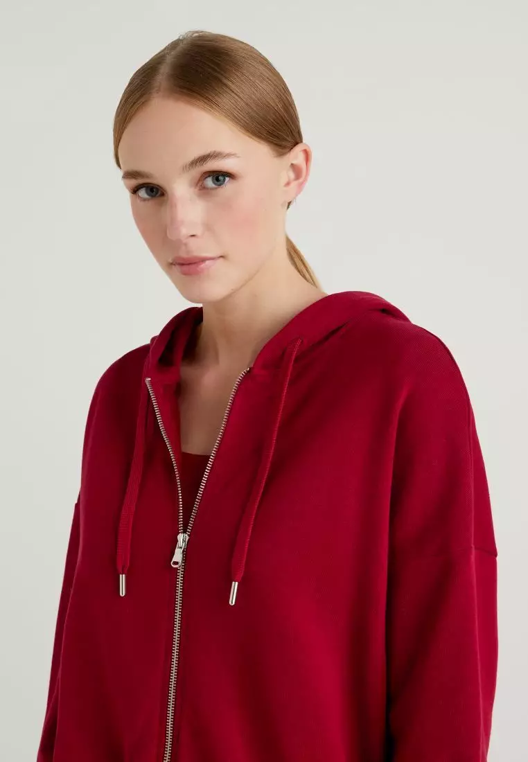 Buy United Colors of Benetton Zip-up hoodie 2023 Online | ZALORA Singapore