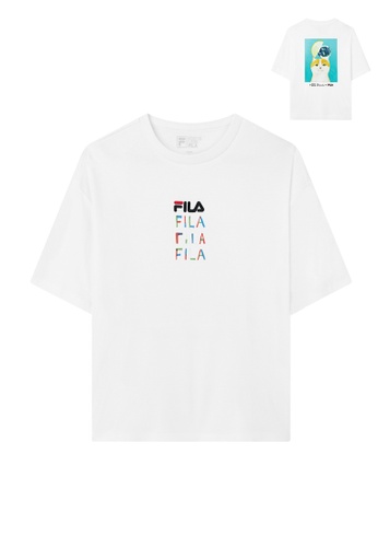 FILA white FILA x Pepe Shimada Women's Embroidery FILA Logo Cotton T-shirt BE23AAA47C5C0CGS_1