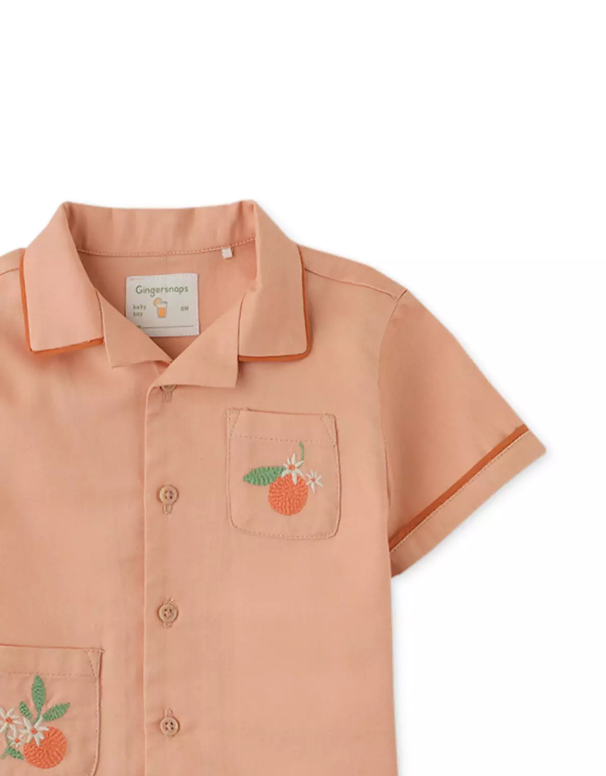 Gingersnaps Baby Amalfi Crush Woven Btndown Orange - Kemeja Bayi Laki (Orange)