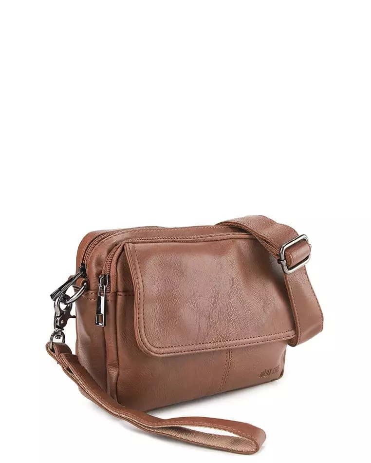 Distressed Leather Charter Crossbody Bag
