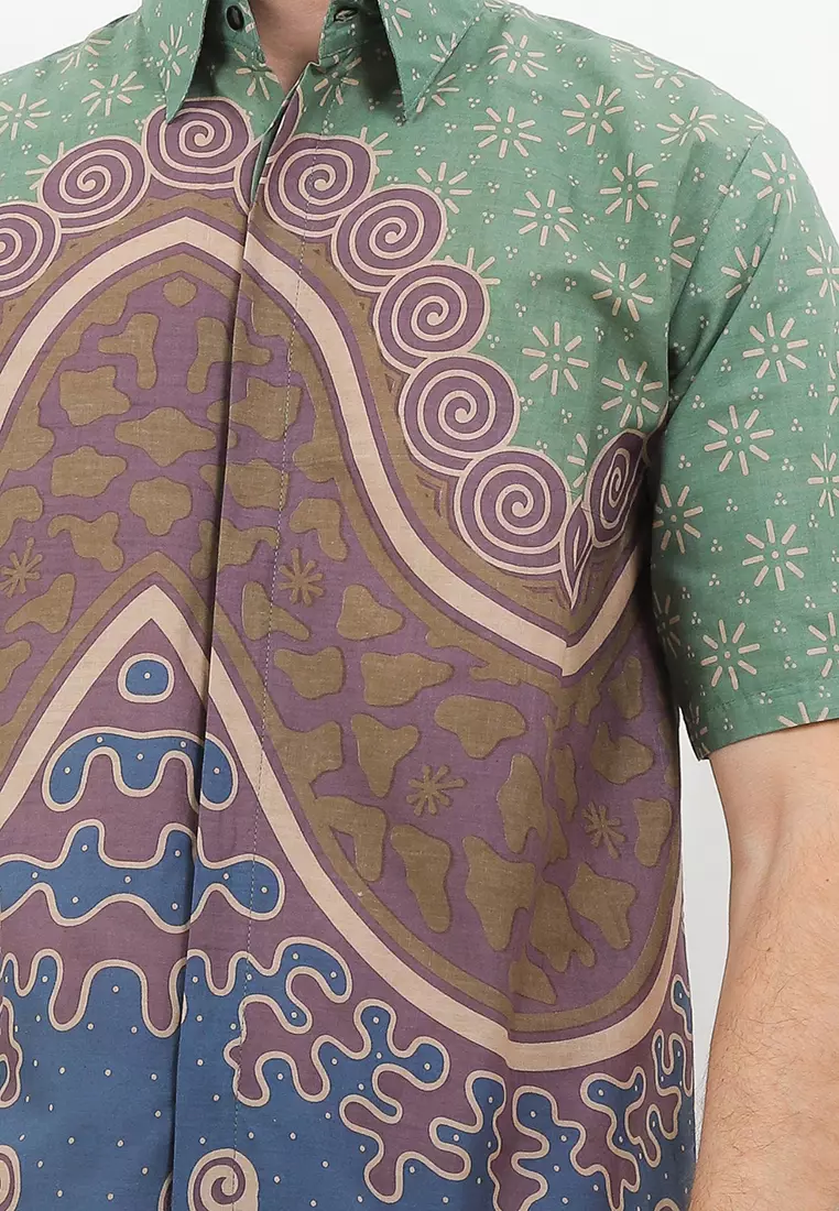 Gulali Kemeja Batik Premium Pria Casual Modern Lengan Pendek