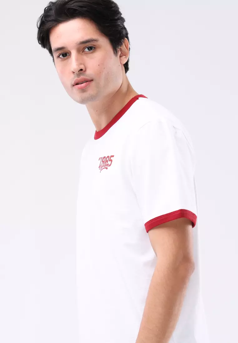 Round Neck Streaky Short Sleeves