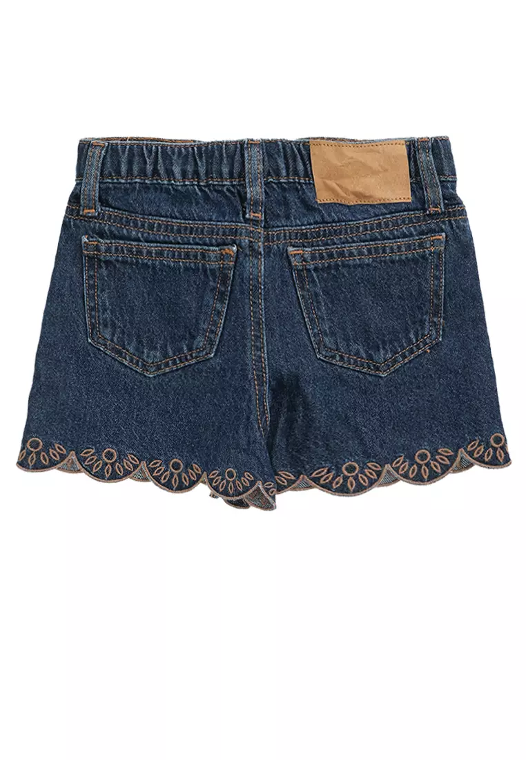 Snap Front Denim Shorts