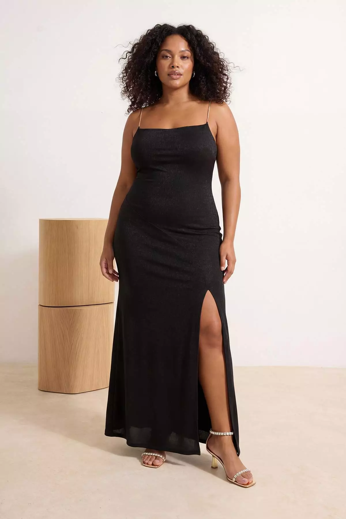 Buy Trendyol Black Lined Glitter Knitted Long Stylish Plus Size Evening  Gown Night Graduation Dress Tbbss26Ah00155 Online | ZALORA Malaysia