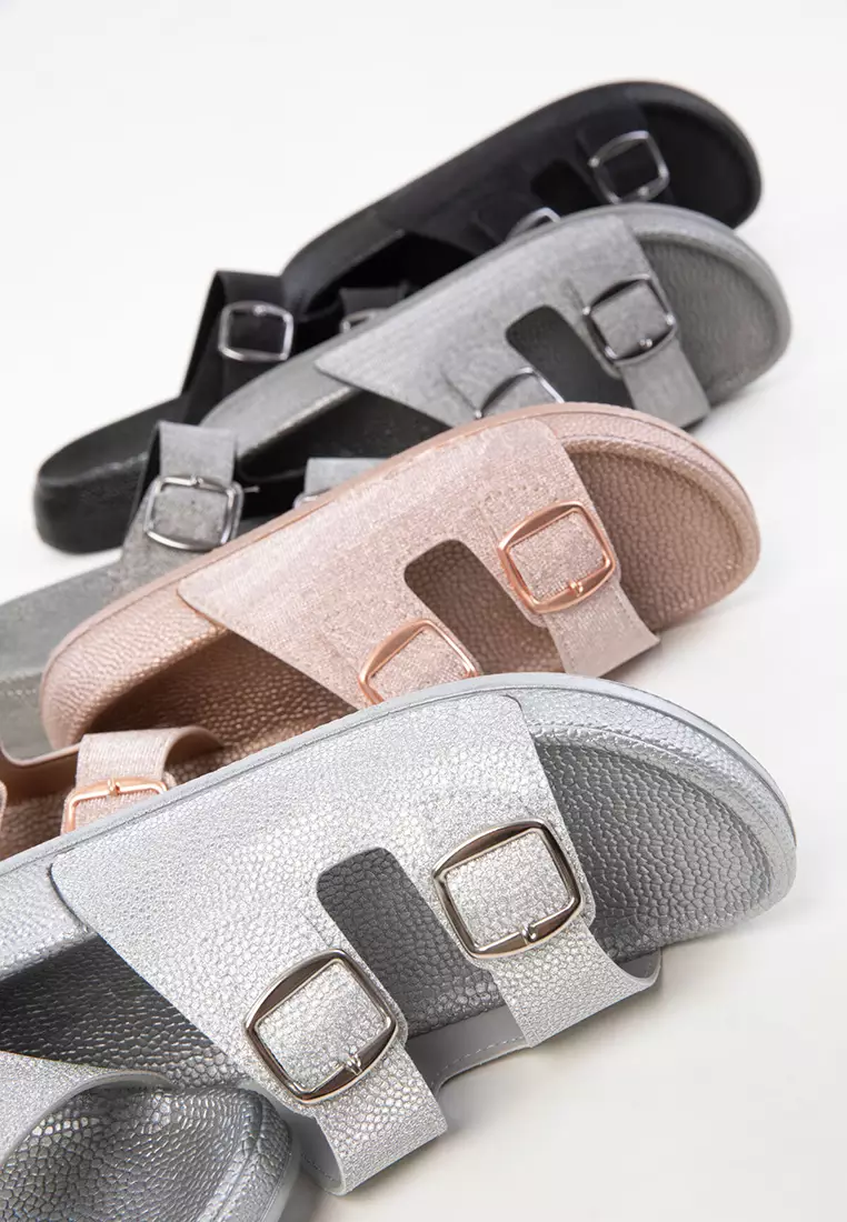 20494 Silver Women's Slippers