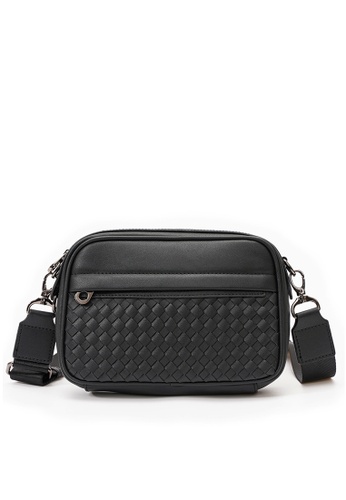 woven faux leather bag