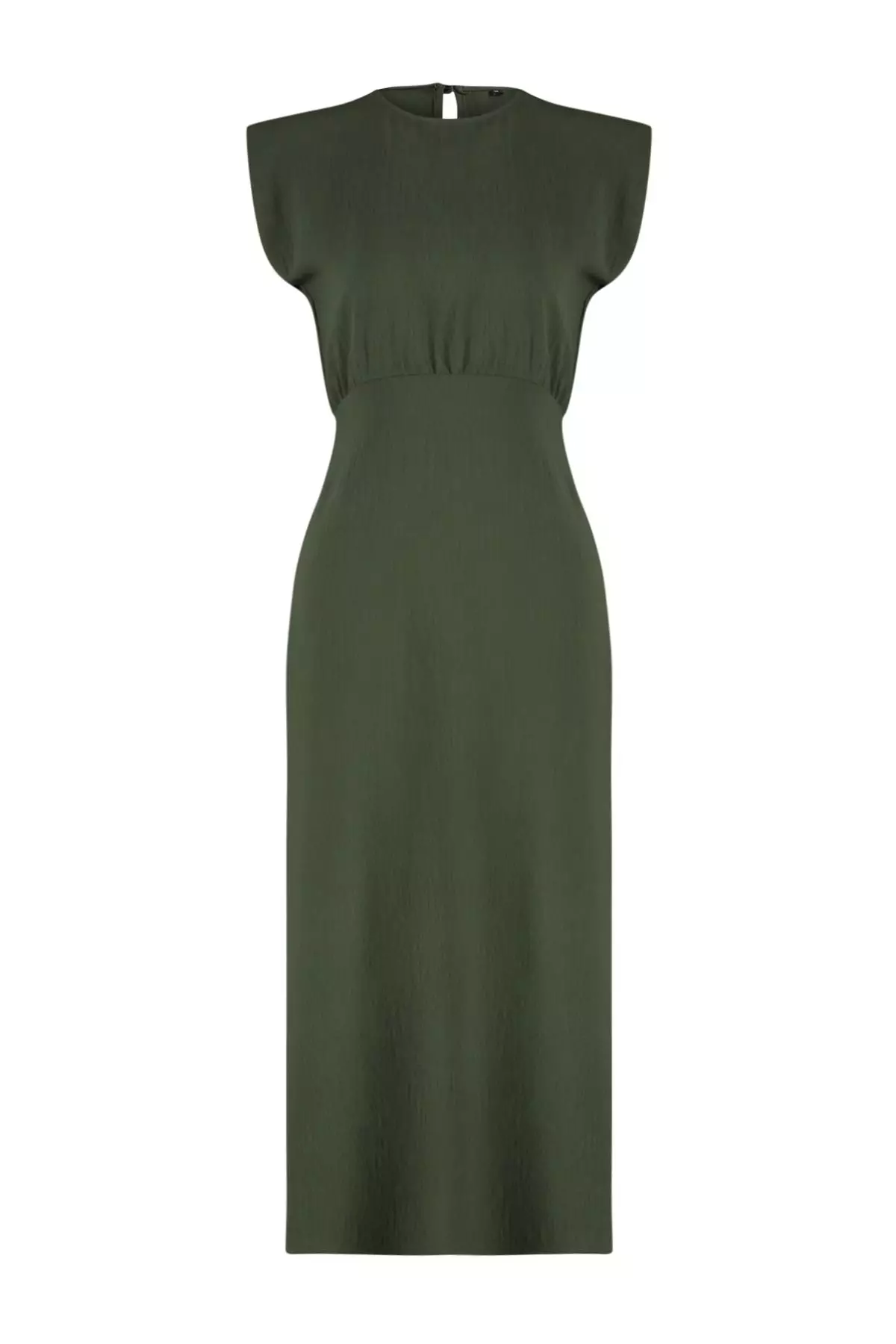TRENDYOL Damen A-Line Kleid | Quadratischer Kragen | Ärmellos | Aus Baumwollmix | Ecru | Für Lässige Anlässe