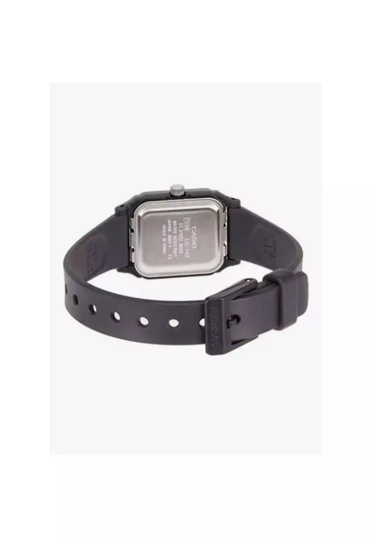 Women's Analog Watch LQ-142-1E Black Resin Band Mini Watch