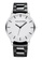 EGLANTINE black and silver EGLANTINE® Helsinki Silver Alloy Quartz Watches, minimalist Nordic design, IP Black Steel Bracelet E4165ACA4FB471GS_1