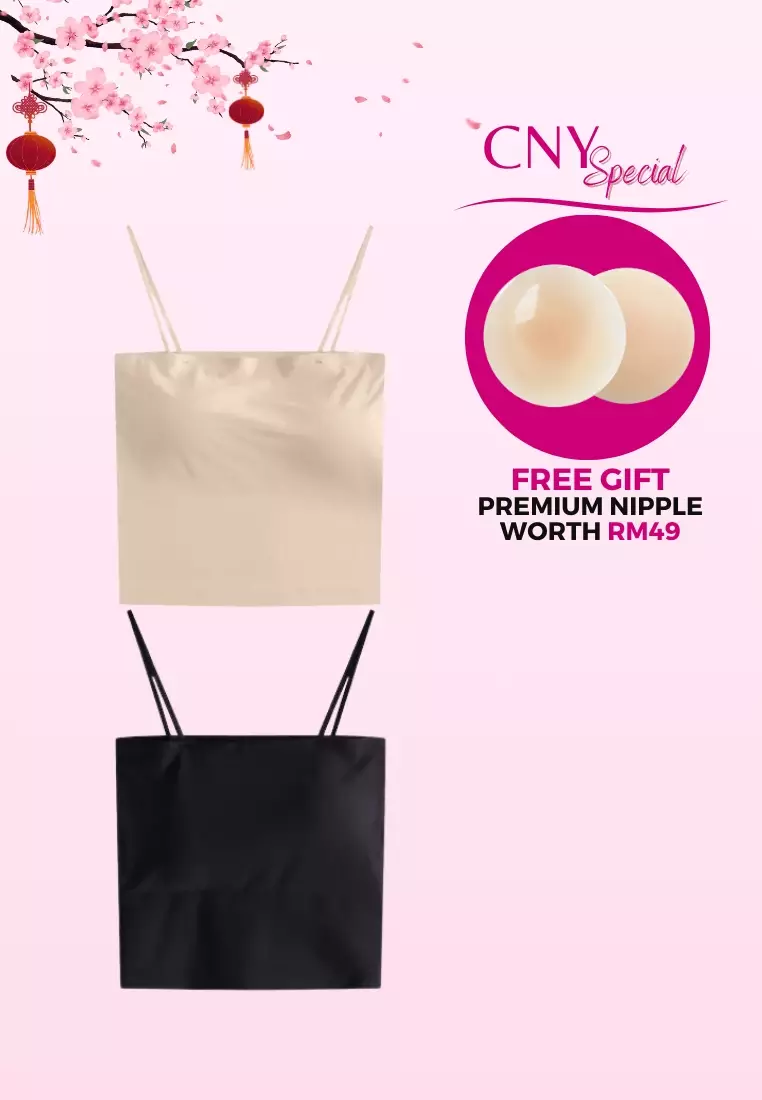 Premium Agnes Ice Silk Bralette Inner Top Tube Top in Pink – Kiss