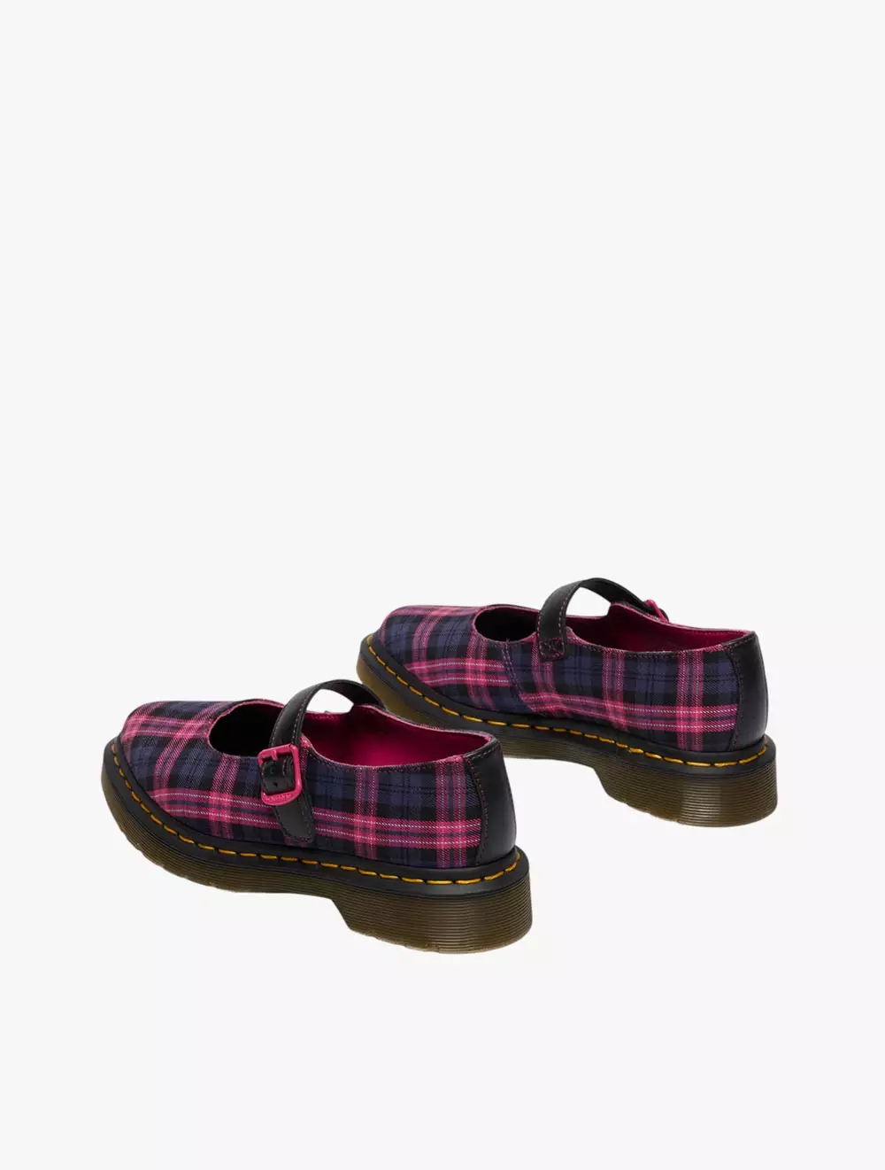 Dr. Martens Elphie MJ Black+Pink Multi Tartan Woven+Sendal