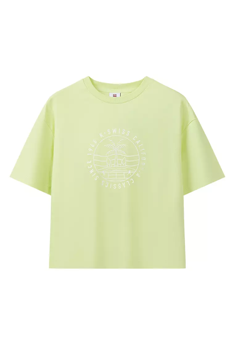 WOMEN'S K-SWISS CALIFORNIA LOGO LOOSE FIT COTTON T-SHIRT