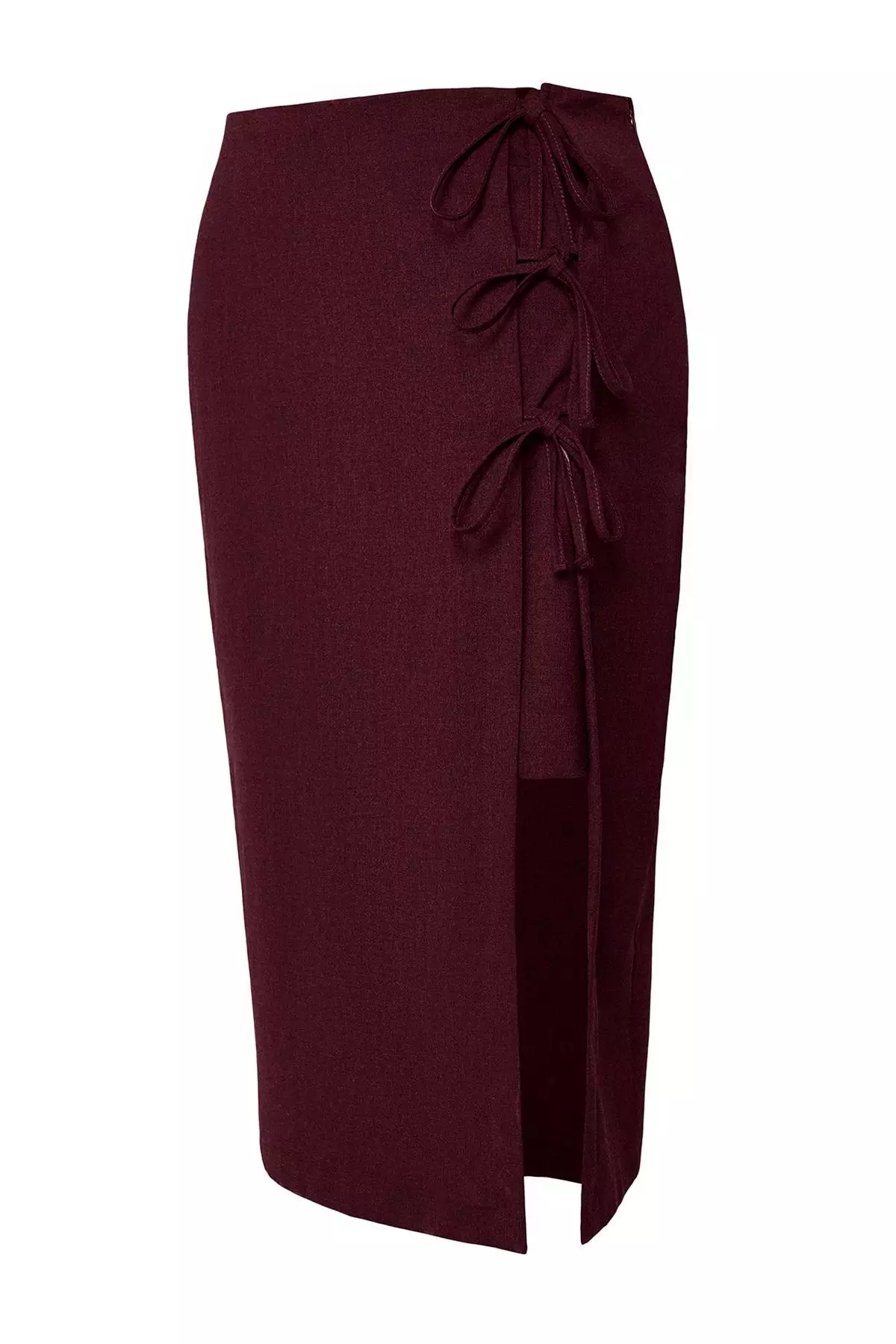 Plus Size Ribbon Midi Skirt