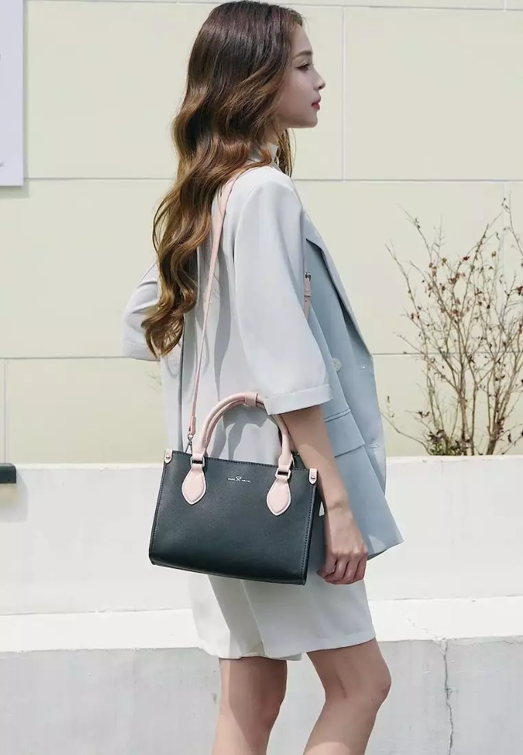 Women's Top Handle Bag / Sling Bag / Crossbody Bag (Tas Selempang / Tas Tangan) - Merah Jambu