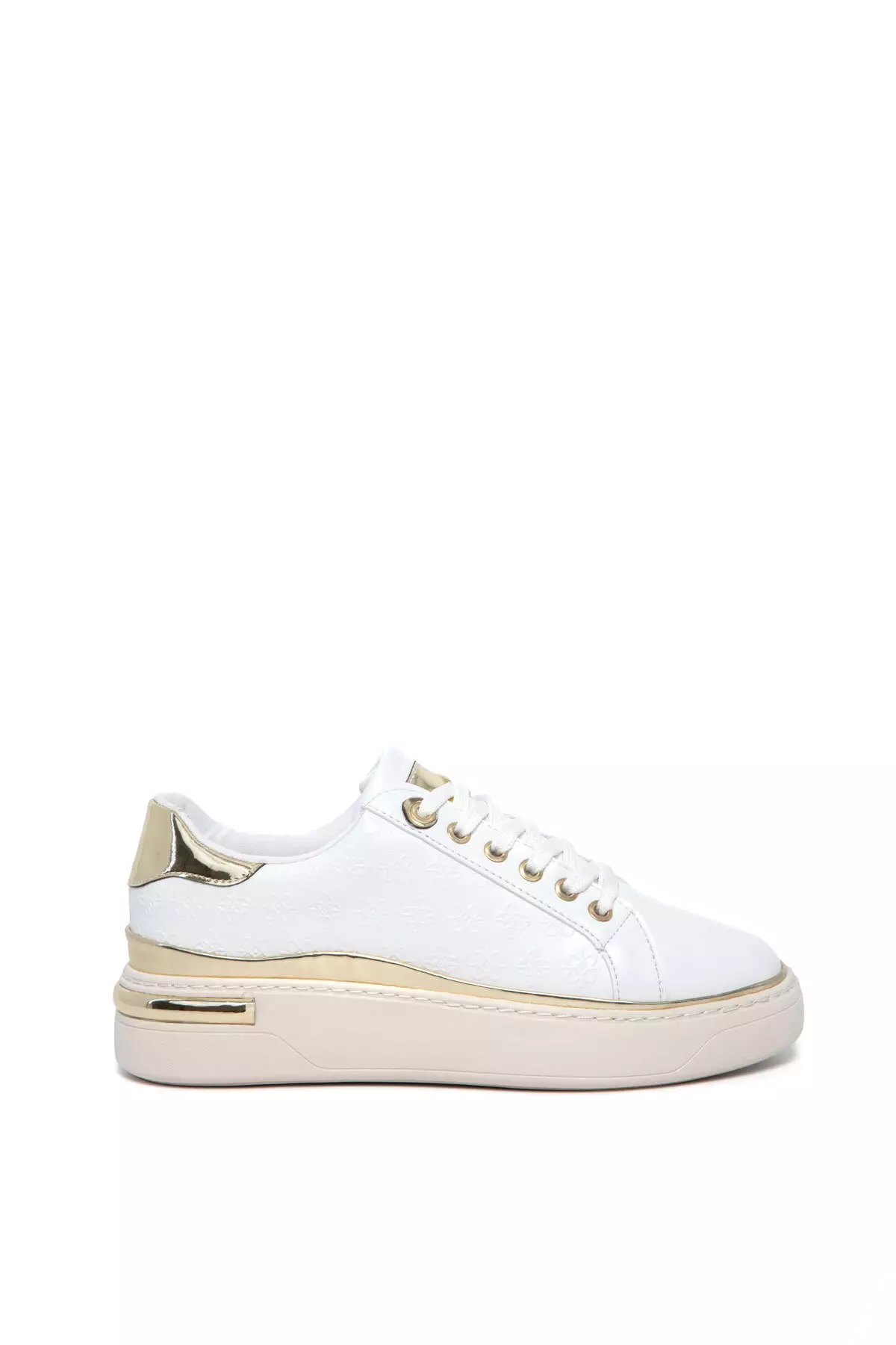 White-Gold Women'S Sneaker 20810