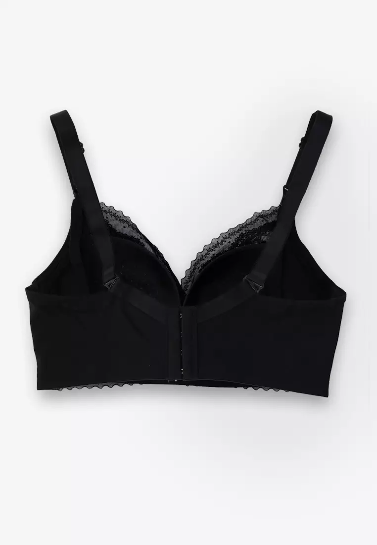 Black Lace Strap Clips Nursing Bra