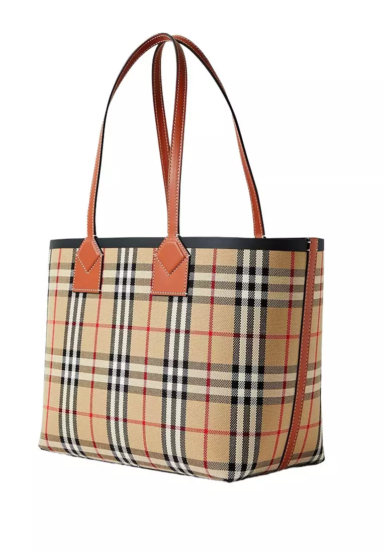 Burberry small haymarket on sale check tote bag