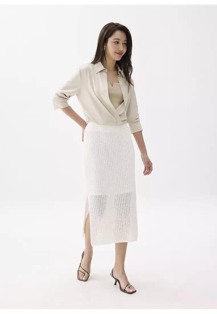 Rok Wanita - Knit Column Midi Skirt