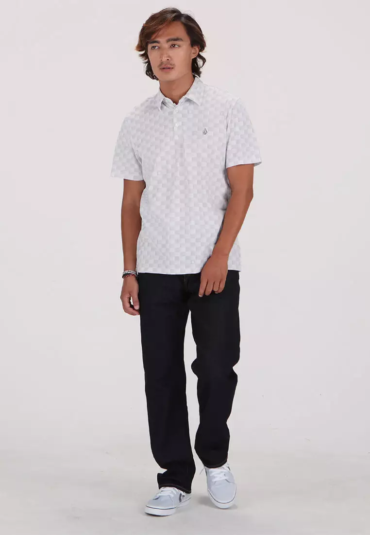 MPL CHECKERED SHORT SLEEVE POLO WHITE
