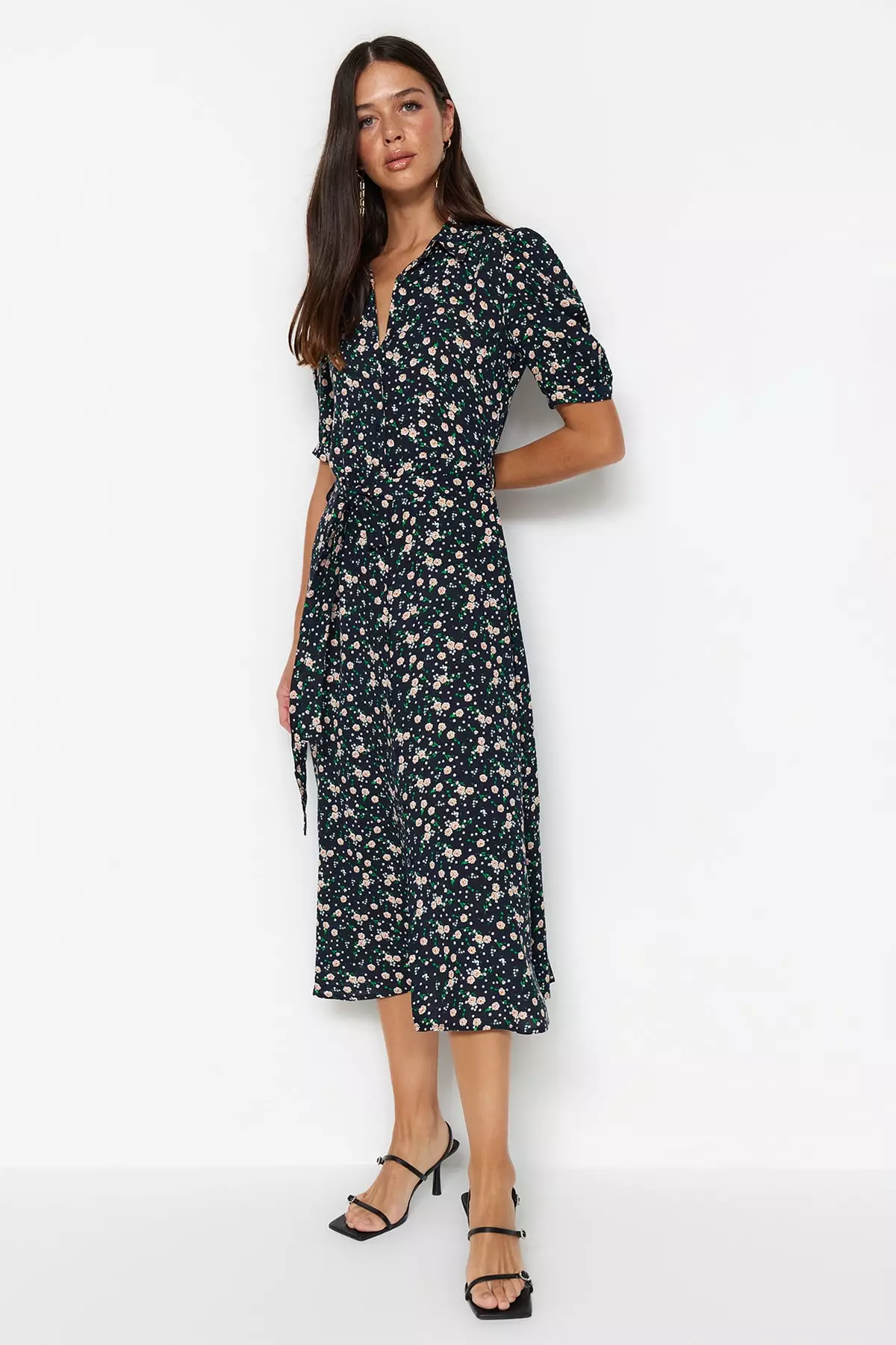 Buy Trendyol Floral Shirt Dress with Slit 2024 Online | ZALORA Singapore