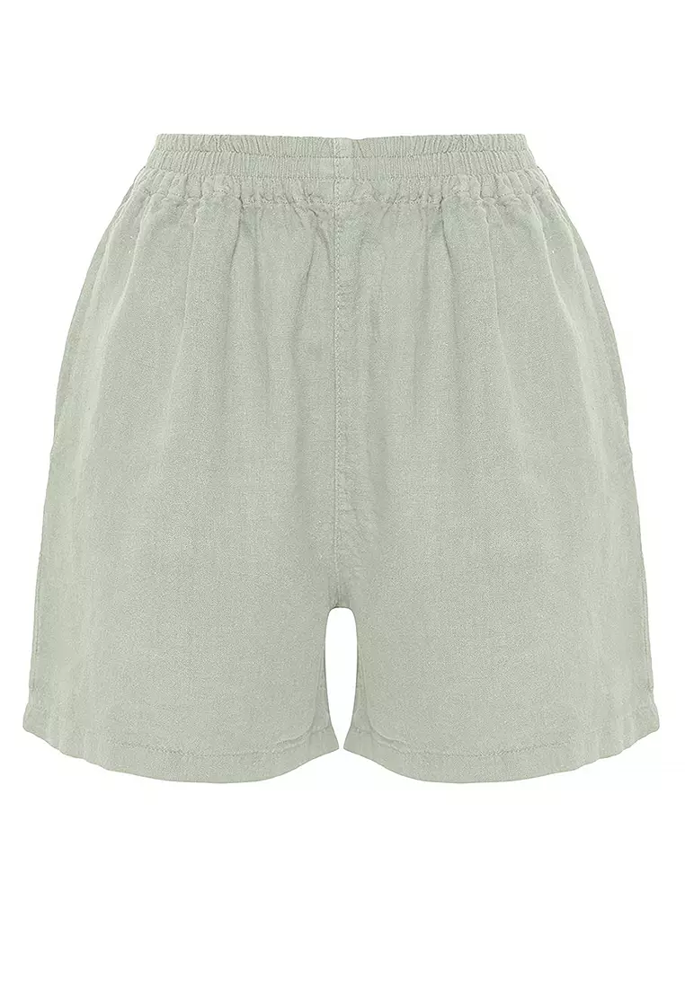 High Waist Linen Shorts