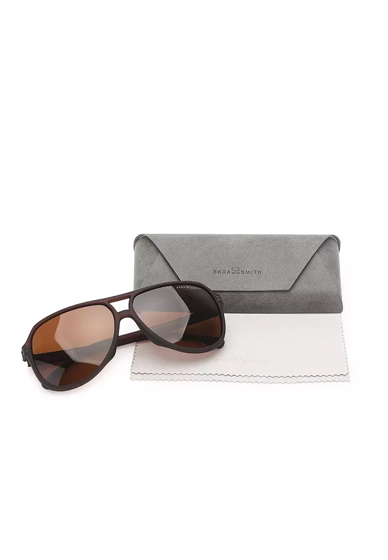 Unisex Polarized Aviator Sunglasses (Kacamata Hitam) - Cokelat