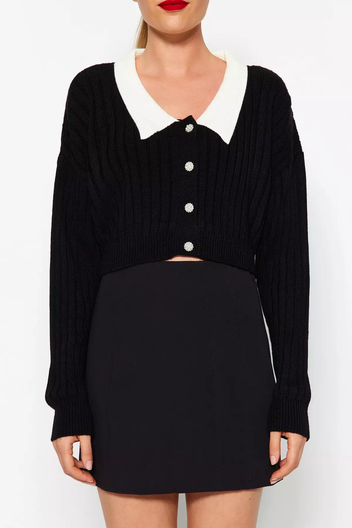 Collared Crop Cardigan