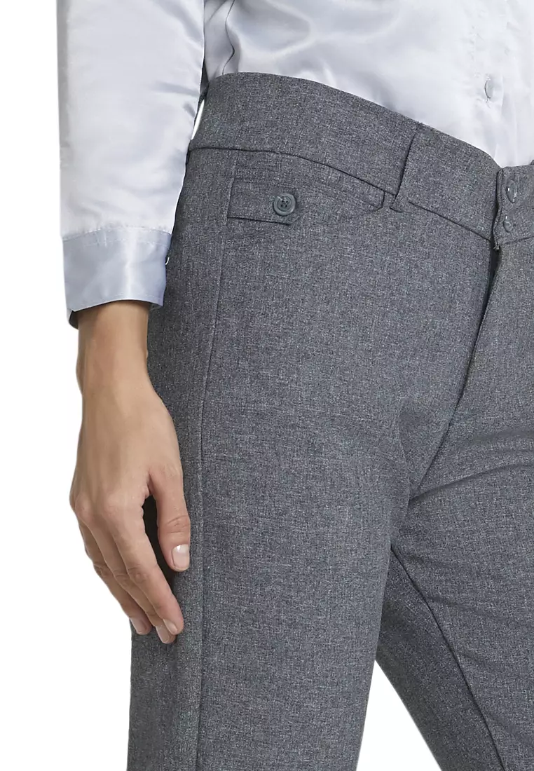 Winnie Celana Import Design Classic Long Pants Bawahan Wanita Formal - Silver