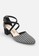 La Vita e Bella black Giselle Cross Pointed Toe Sepatu Heels Houndstooth D7065SHDF47A7BGS_1