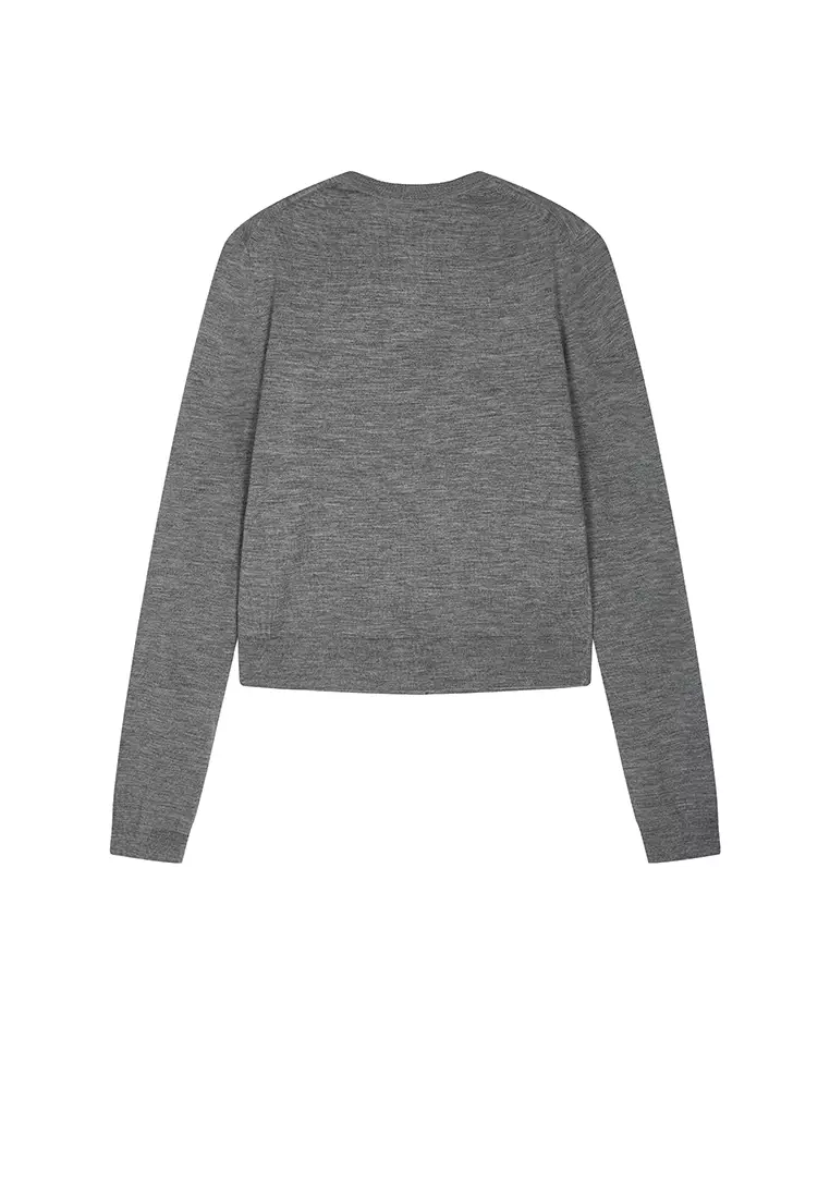 Basolan Wool Slim Fit Short Cardigan