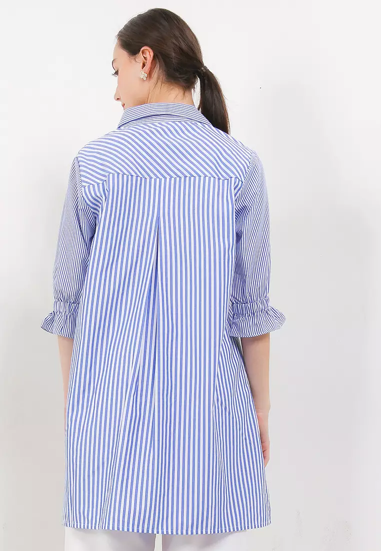 High and low Stripe motif Tunic
